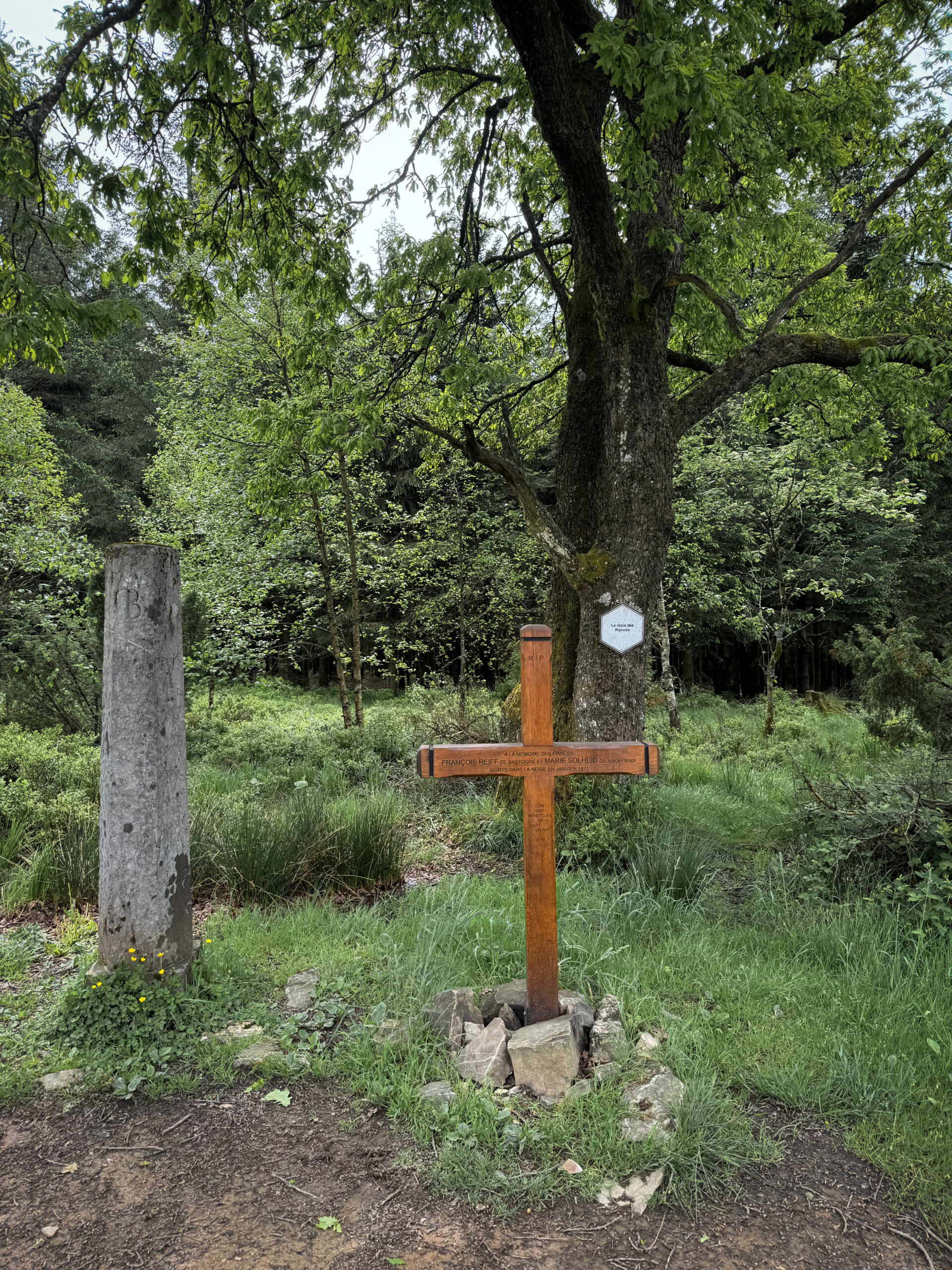 La Croix des fiancés, non loin de la Baraque Michel, dans les Hautes-Fagnes.